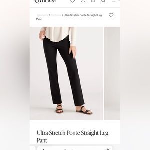 Quince Ultra-Stretch Ponte Straight Leg Pant size small petite NWT